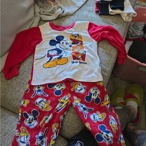 Disney Bud Squad Kids Pajama Set - Red and White